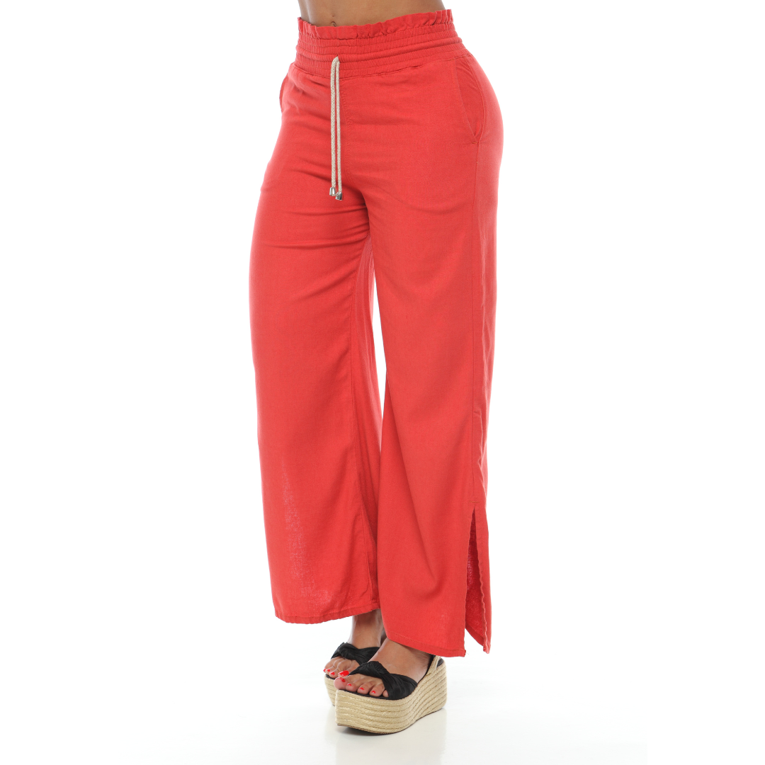 Pantalón de lino terracota - Ref:10431