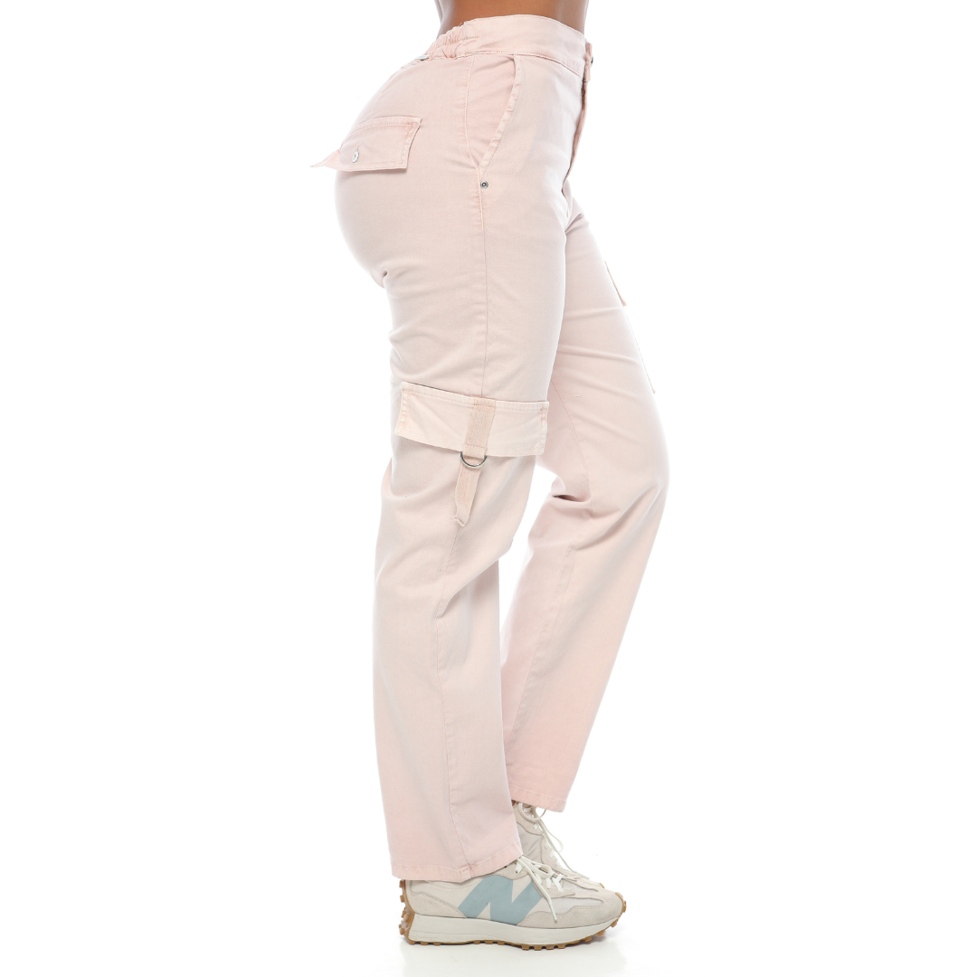 Pantalón cargo rosa en drill - Ref:10463