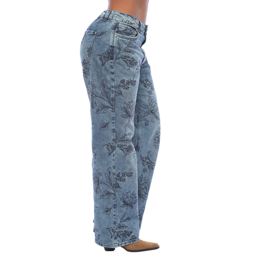 Mom recto con bordado - Ref:10903