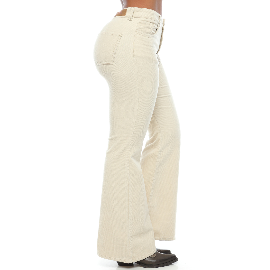 Pantalón corduroy beige bota flare - Ref:10499