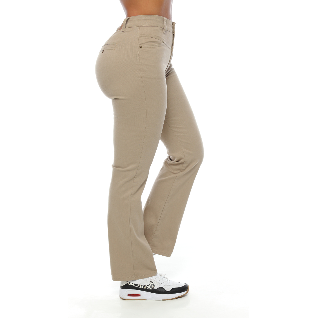 Pantalón bota recta beige - Ref:10515