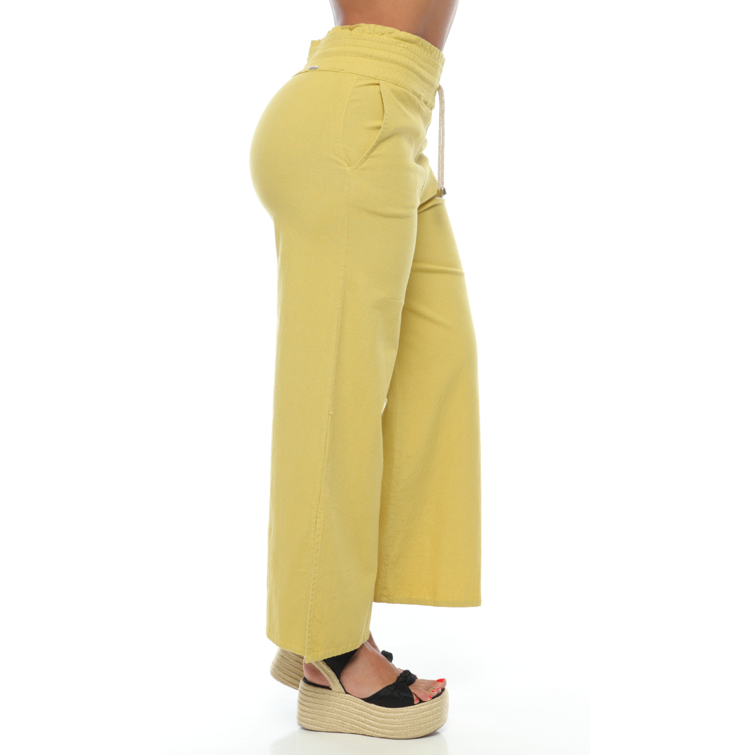 Pantalón de lino mostaza - Ref:10431