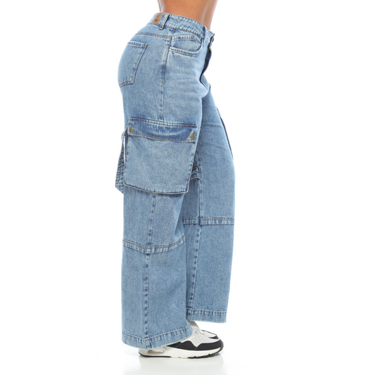 Jean mom flare cargo - Ref:10742