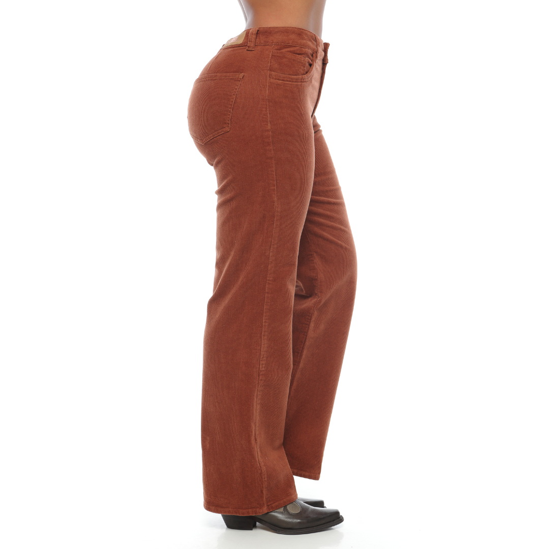 Pantalón corduroy terracota bota recta - Ref:10500
