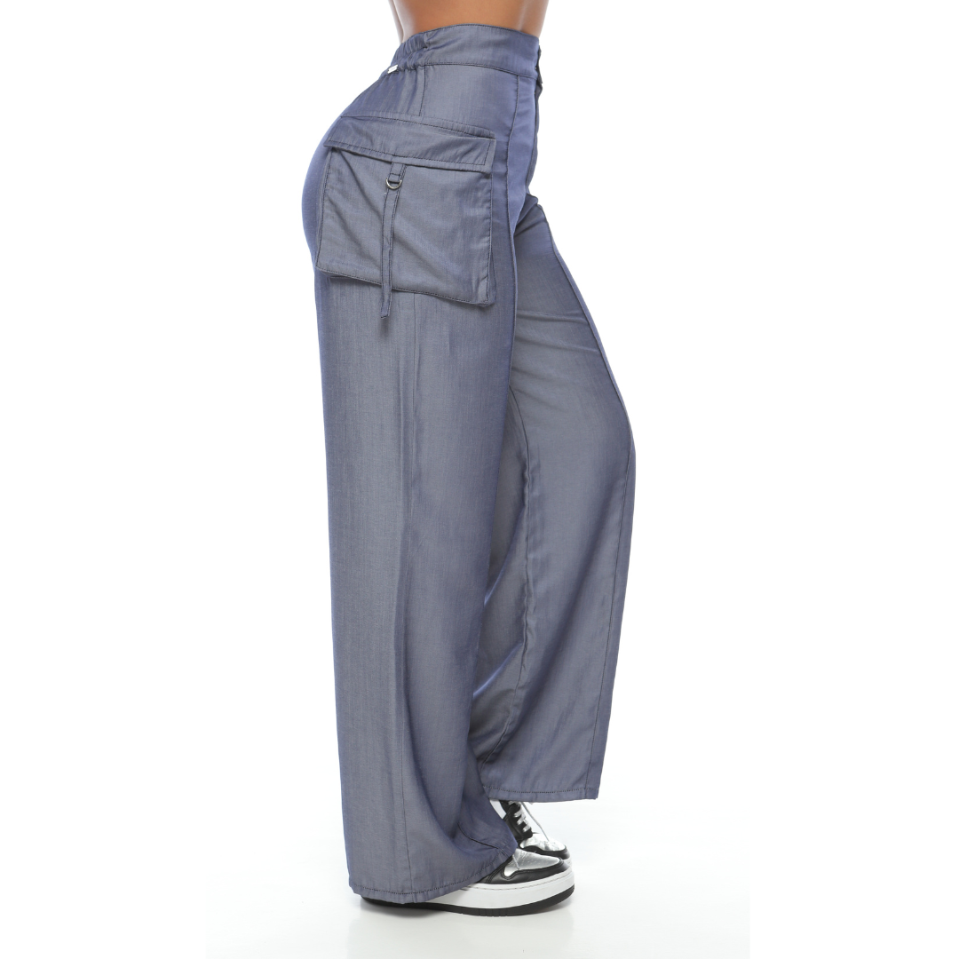 Pantalón cargo relax azul - Ref:10481