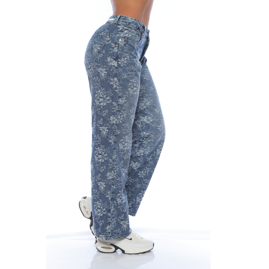 Jean wide leg tejido jacquard - Ref:10980