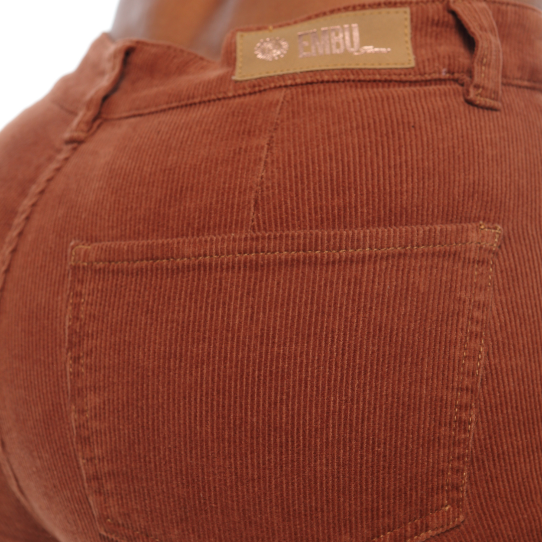 Pantalón corduroy terracota bota recta - Ref:10500
