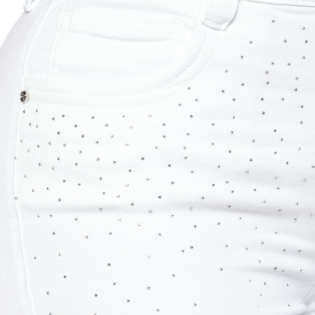 Skinny blanco con apliques - Ref:10818