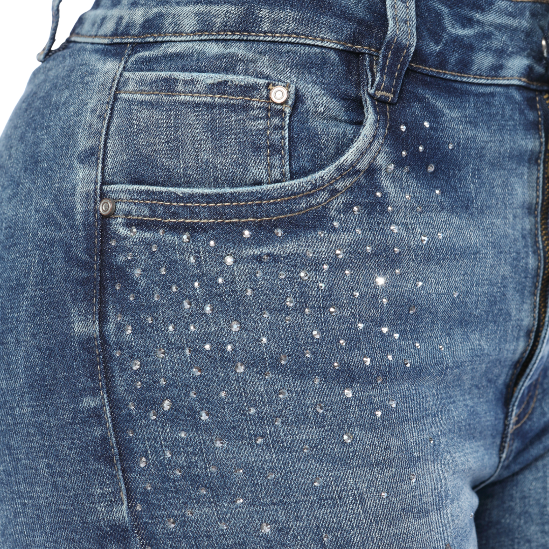 Jean skinny con apliques - Ref:10823