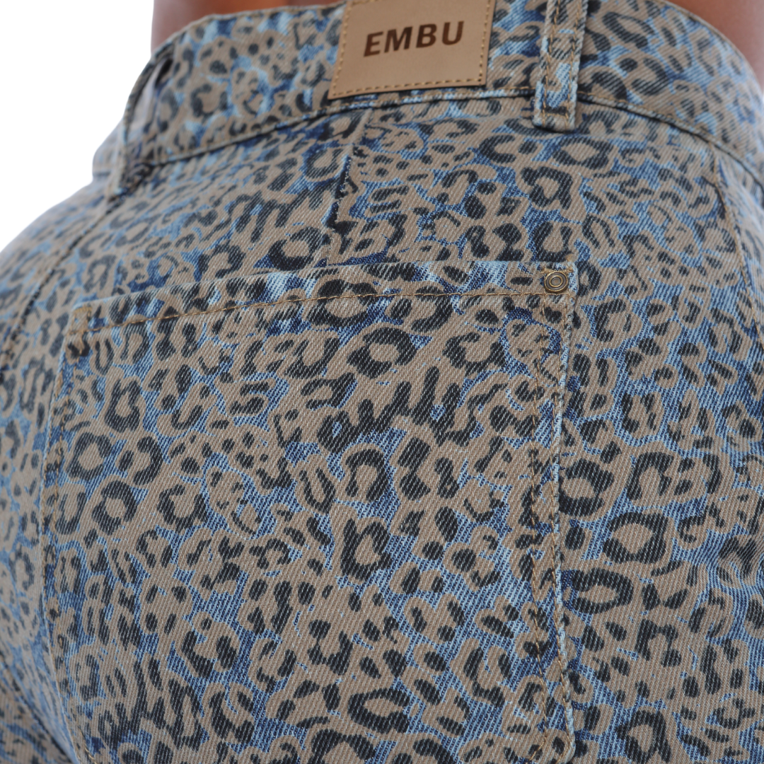 Jean animal print mom flare - Ref:10804
