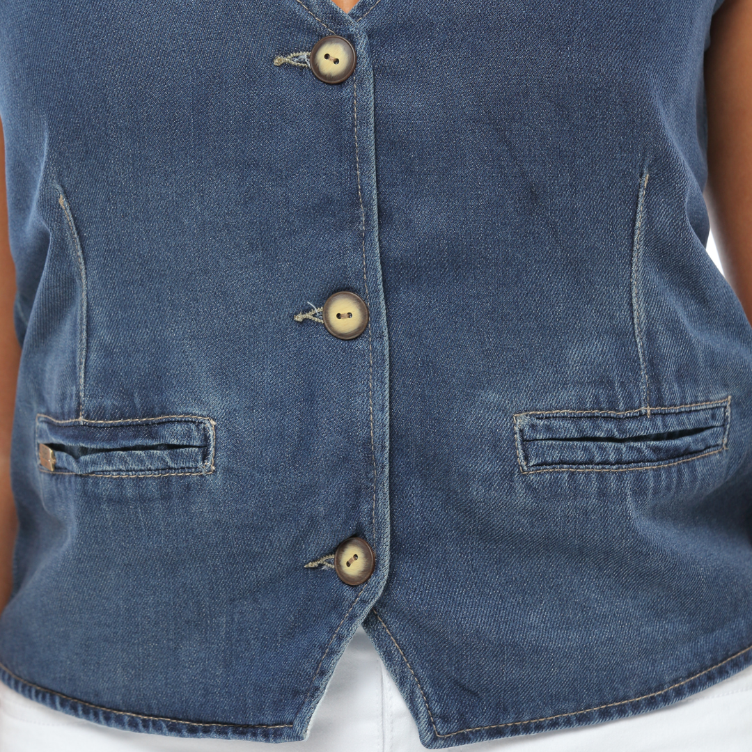 Chaleco en tencel tono oscuro - Ref:20084