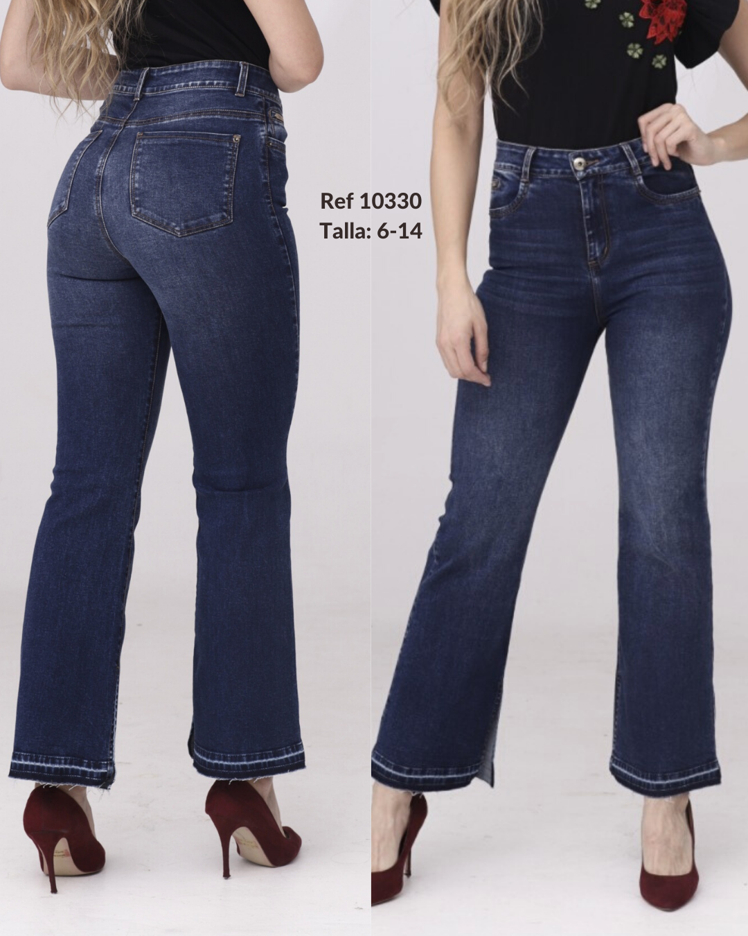 Jeans culotte con abertura en bota