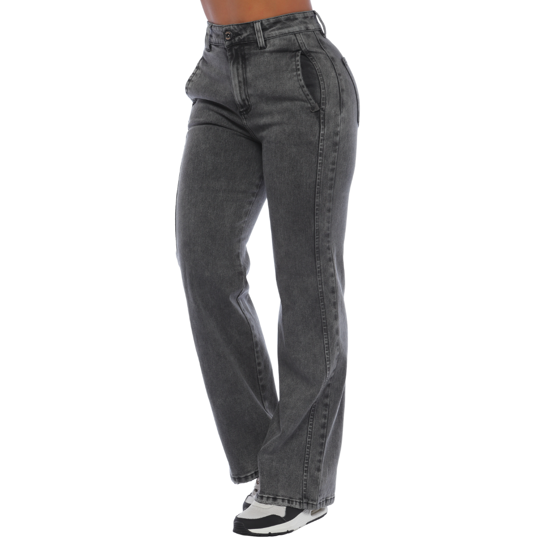 Jean mom flare gris - Ref:10772