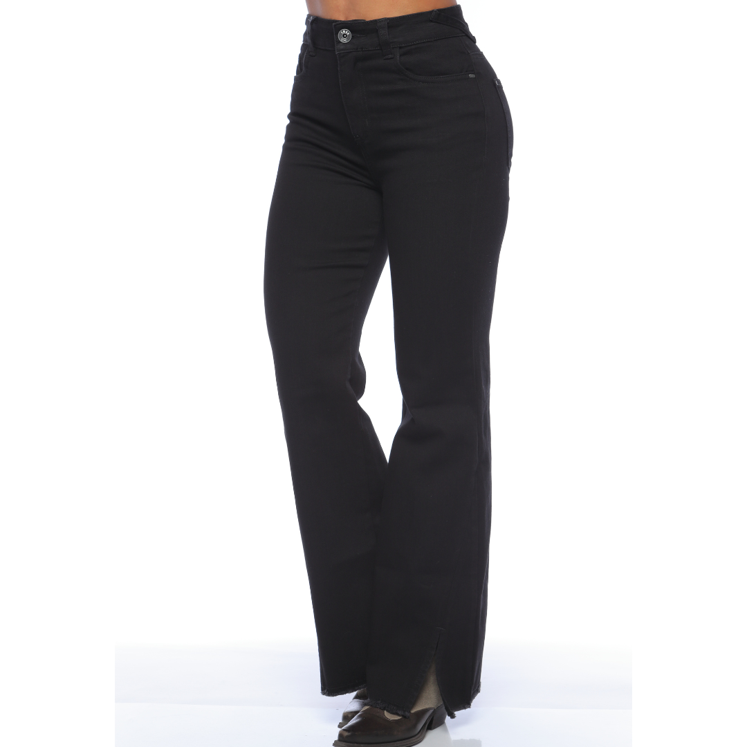Jean bota flare negro - Ref:10911