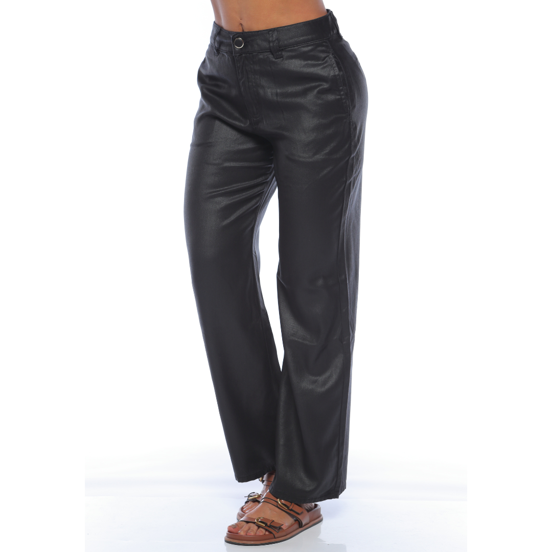 Pantalón mom recto negro - Ref:10890