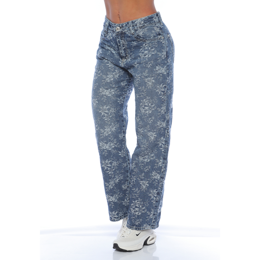 Jean wide leg tejido jacquard - Ref:10980