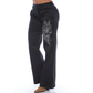 Pantalón mom recto bordado - Ref:10948