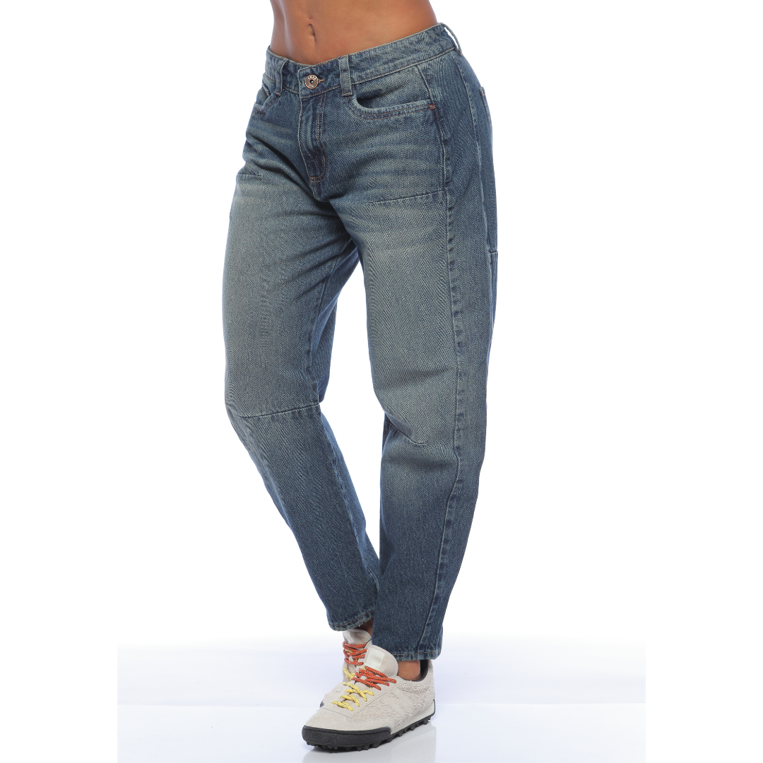 Jean barrel con proceso dirty - Ref:10983