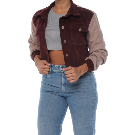 Chaqueta corduroy vinotinto - Ref:20092