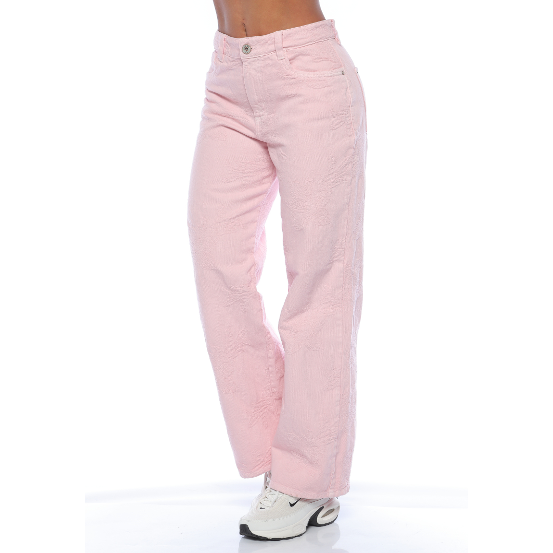 Wide leg rosa tejido jacquard - Ref:10981