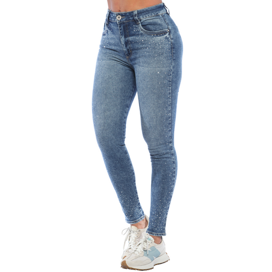 Jean skinny con apliques - Ref:10823