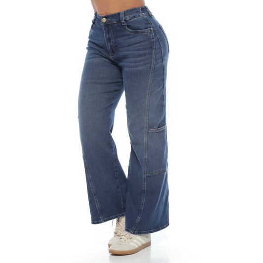 Jean mom flare cargo - Ref:10690