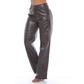 Wide leg en tencel encerado café - Ref:10993