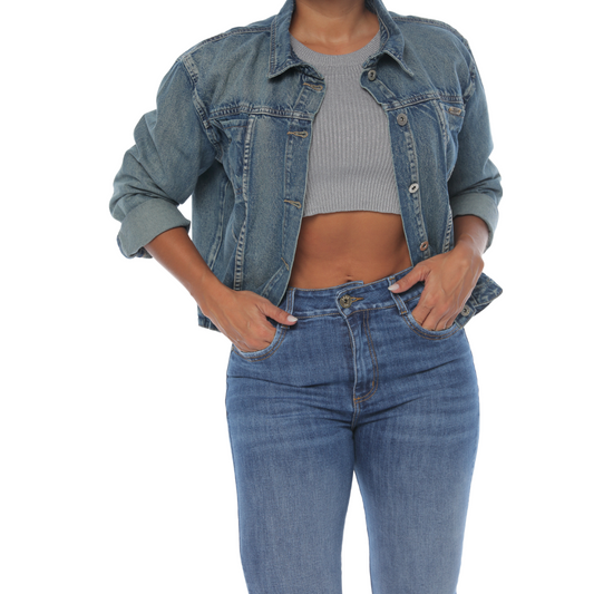 Chaqueta denim tono medio - Ref:20090