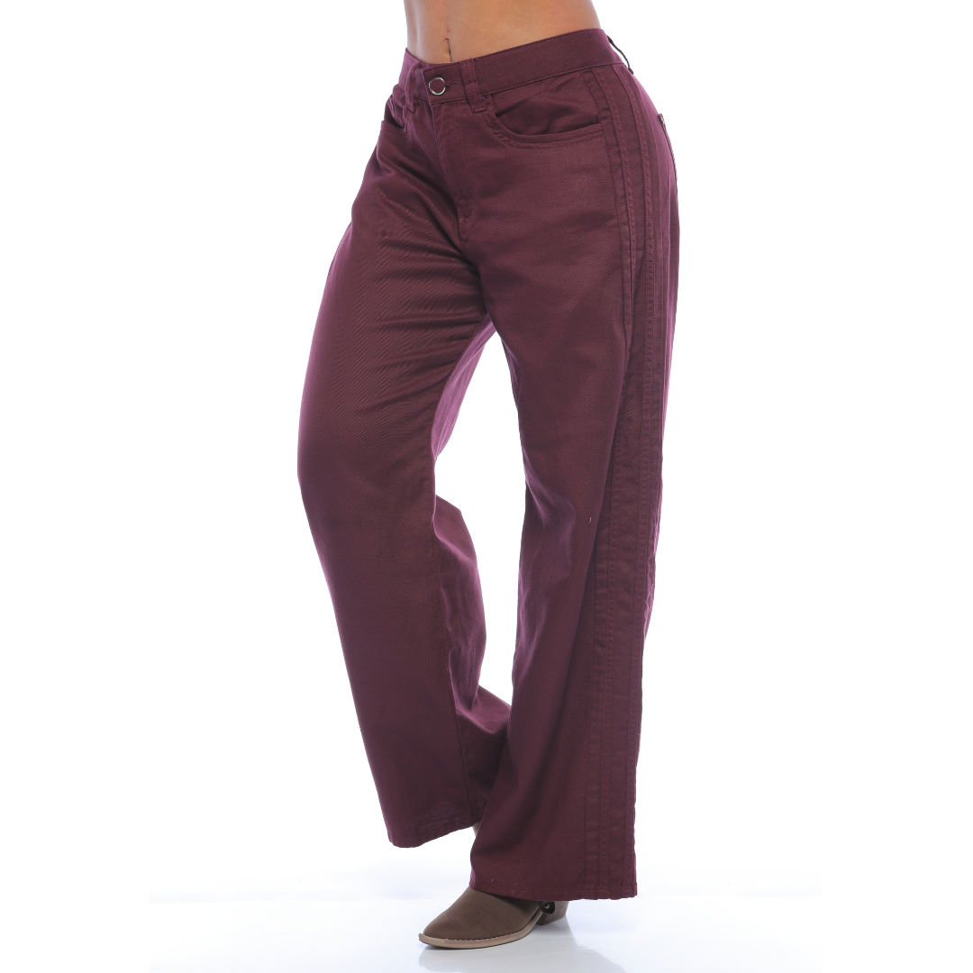 Wide leg en tencel vino - Ref:10979