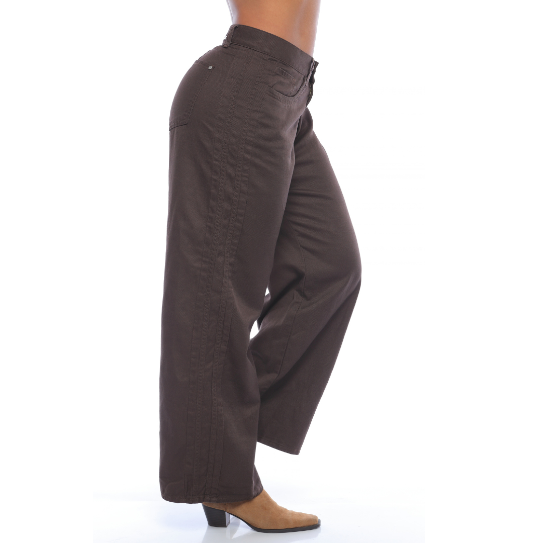 Wide leg en tencel chocolate - Ref:10979