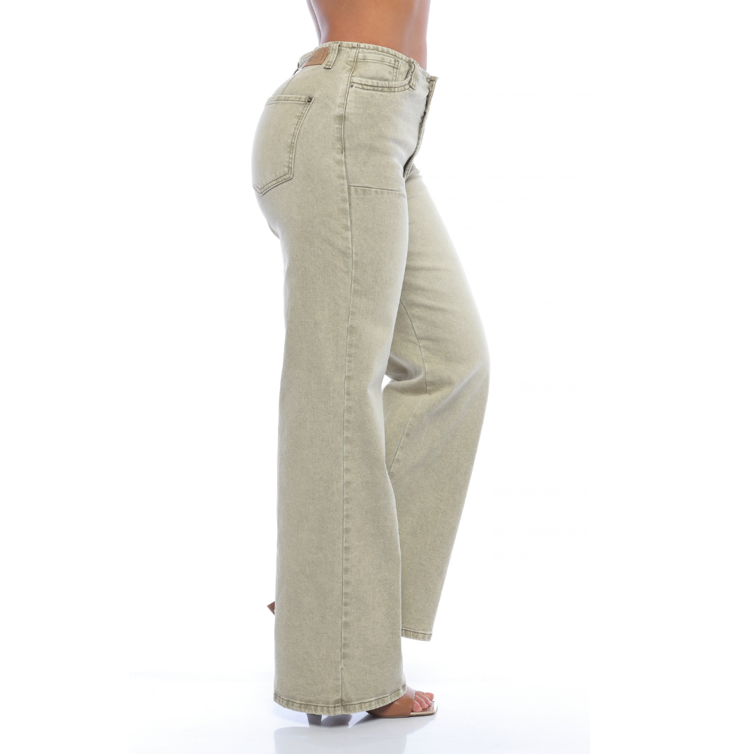 Pantalón wide leg verde - Ref:11021