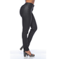 Skinny en efecto cuero negro - Ref:10962