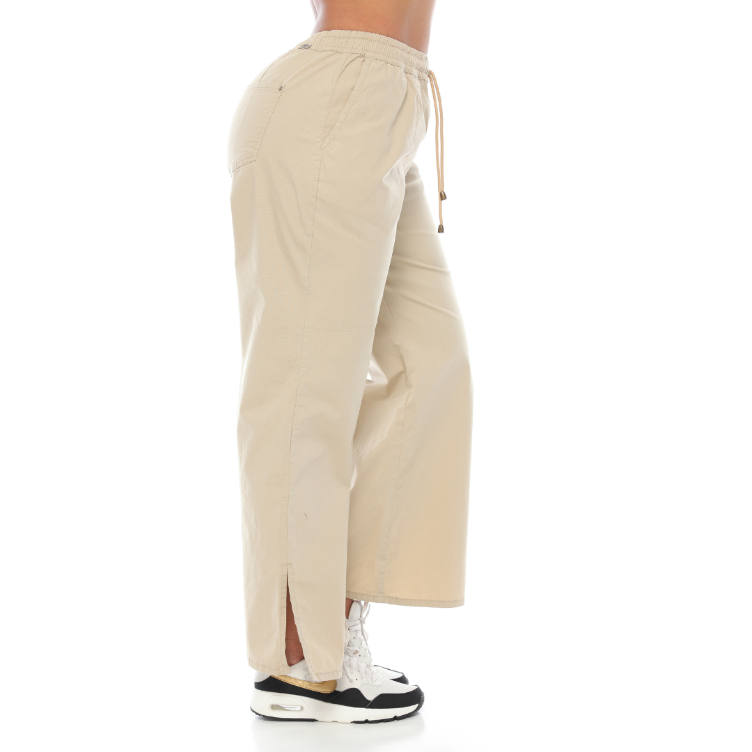 Pantalón mom flare beige - Ref:10632