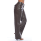 Wide leg en tencel encerado café - Ref:10993