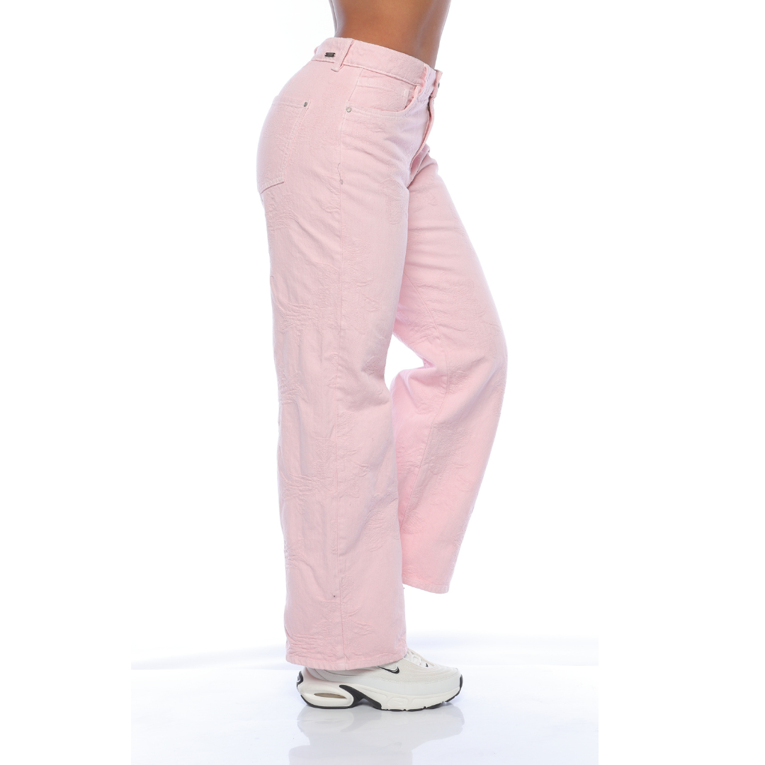 Wide leg rosa tejido jacquard - Ref:10981