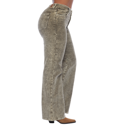 Mom flare verde en corduroy - Ref:10808