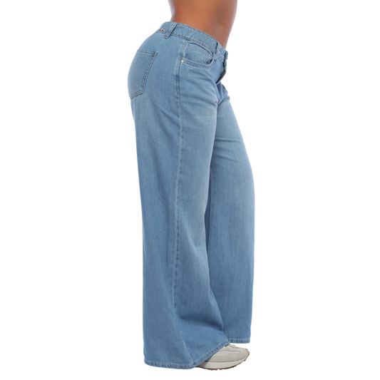 Jean mom flare con apliques - Ref:10815