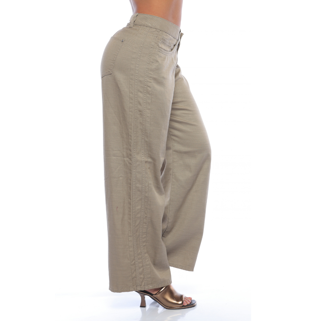 Wide leg en tencel avena - Ref:10979