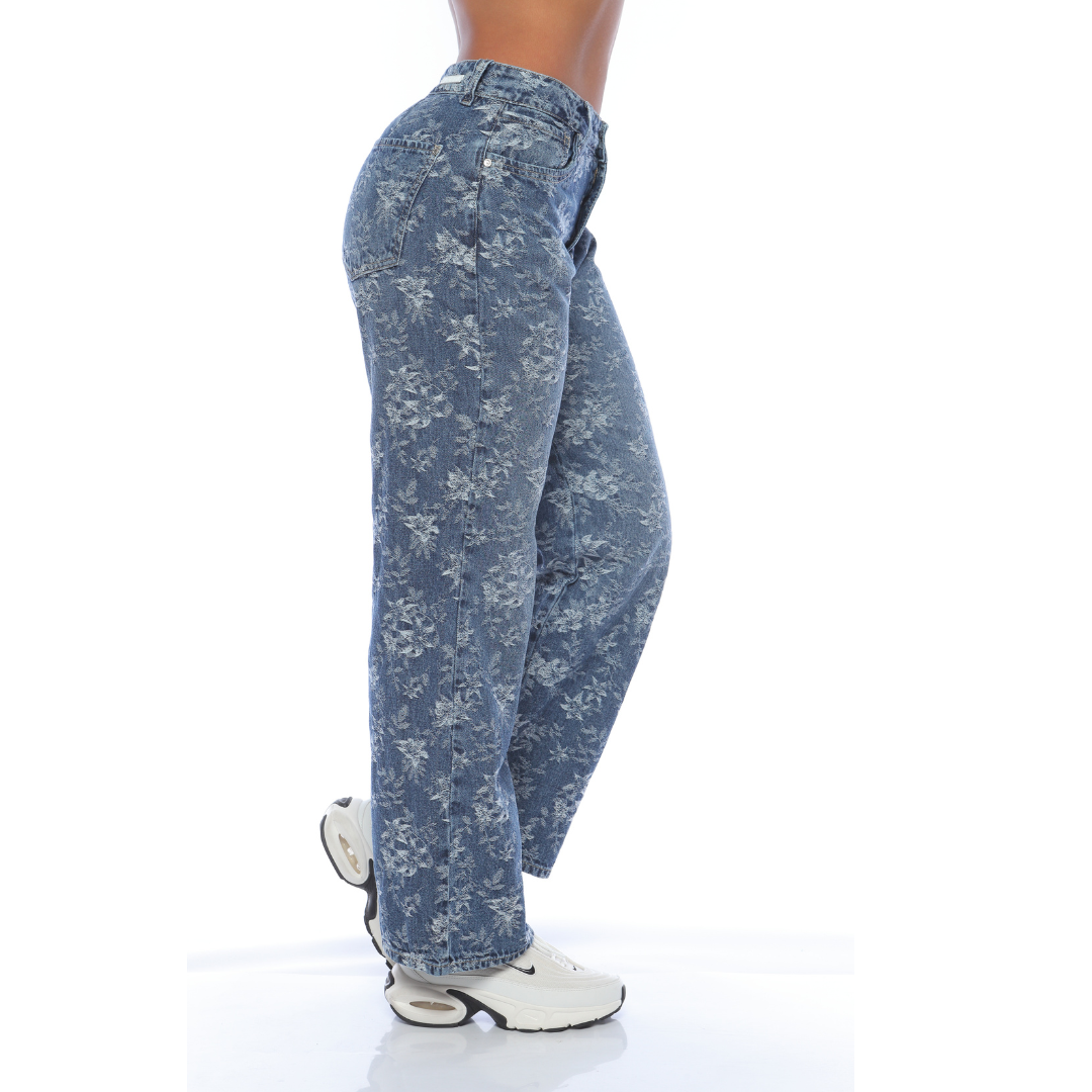 Jean wide leg tejido jacquard - Ref:10980