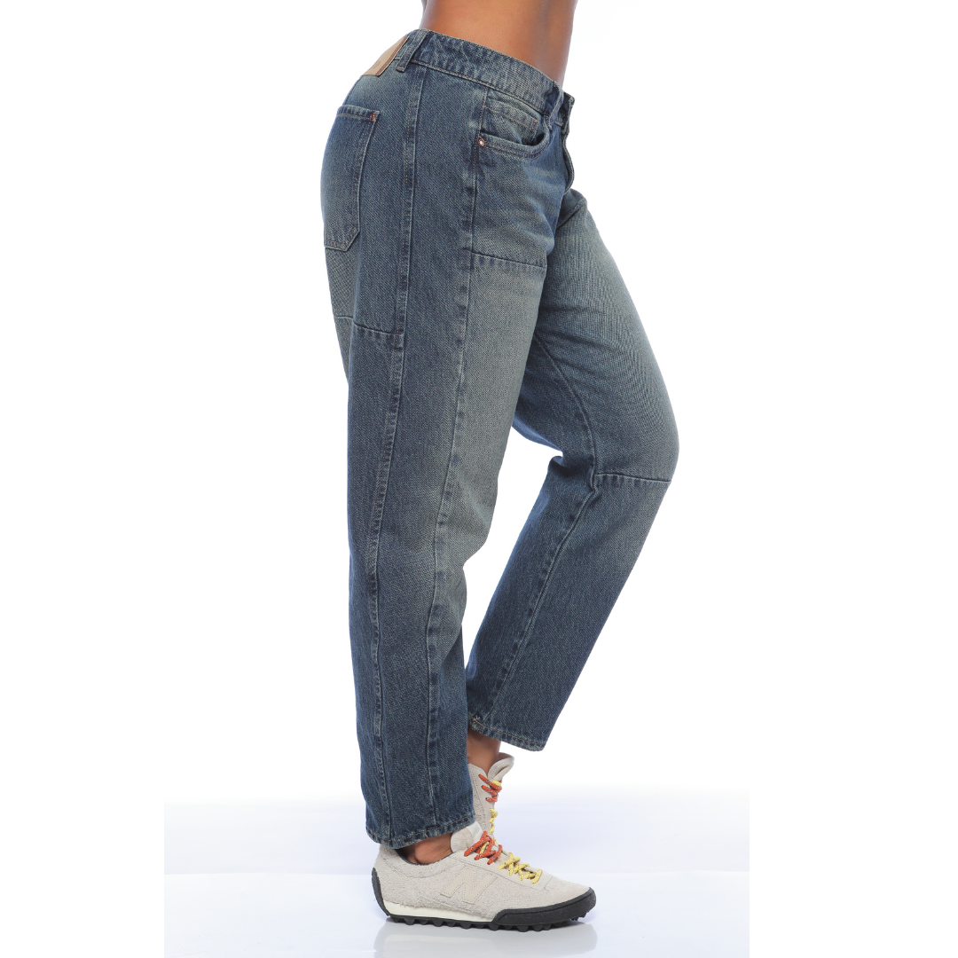 Jean barrel con proceso dirty - Ref:10983