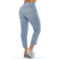 Jean barrel en denim claro - Ref:10928
