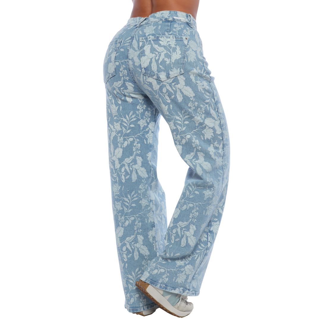 Jean mom flare estampado - Ref:10879