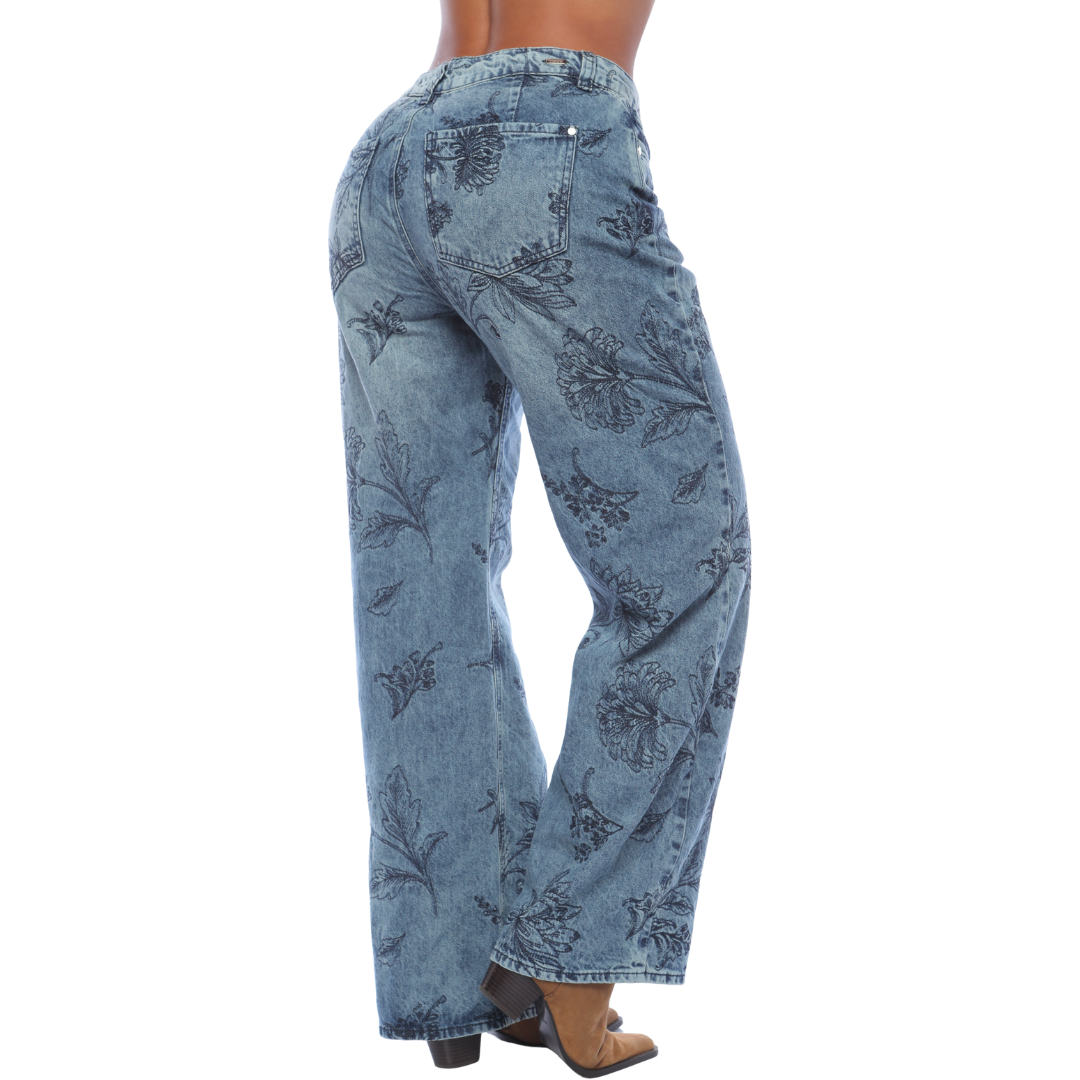 Mom recto con bordado - Ref:10903