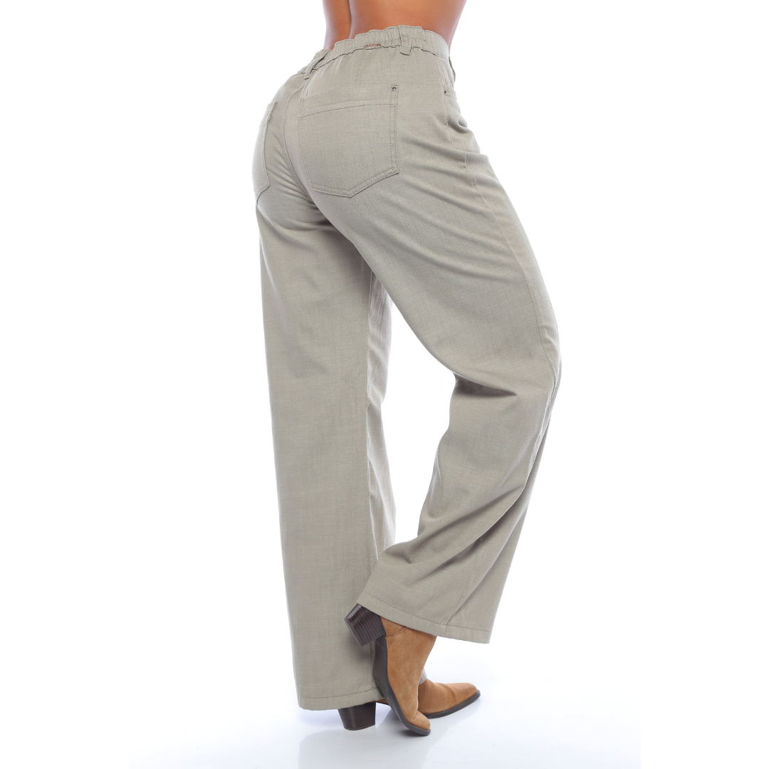 Pantalón wide leg verde - Ref:10997