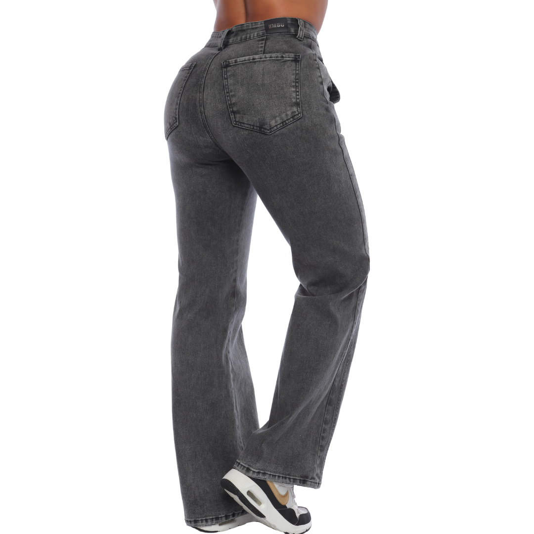 Jean mom flare gris - Ref:10772