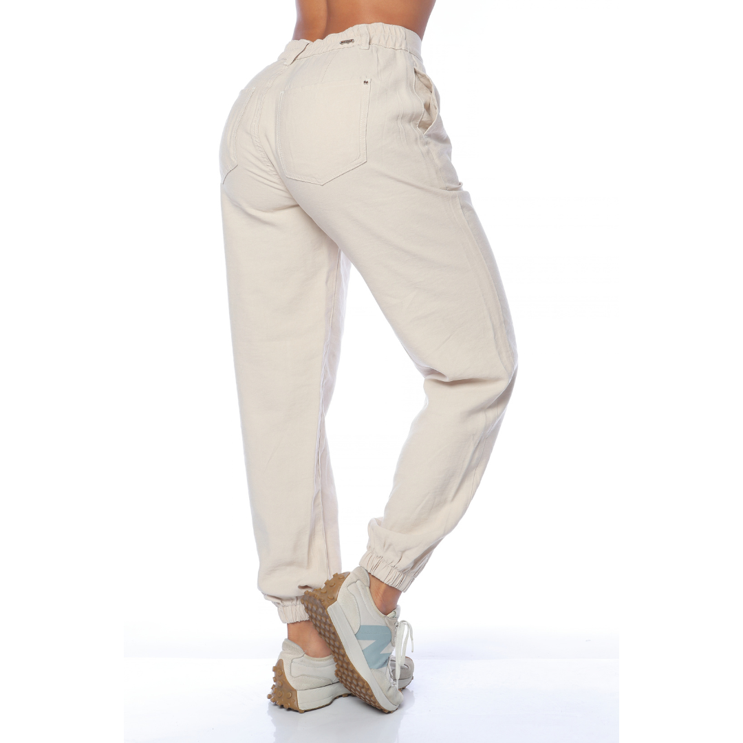 Pantalón jogger beige- Ref:10972