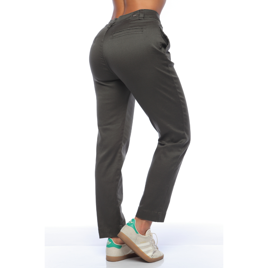 Slouchy en drill verde - Ref:10935