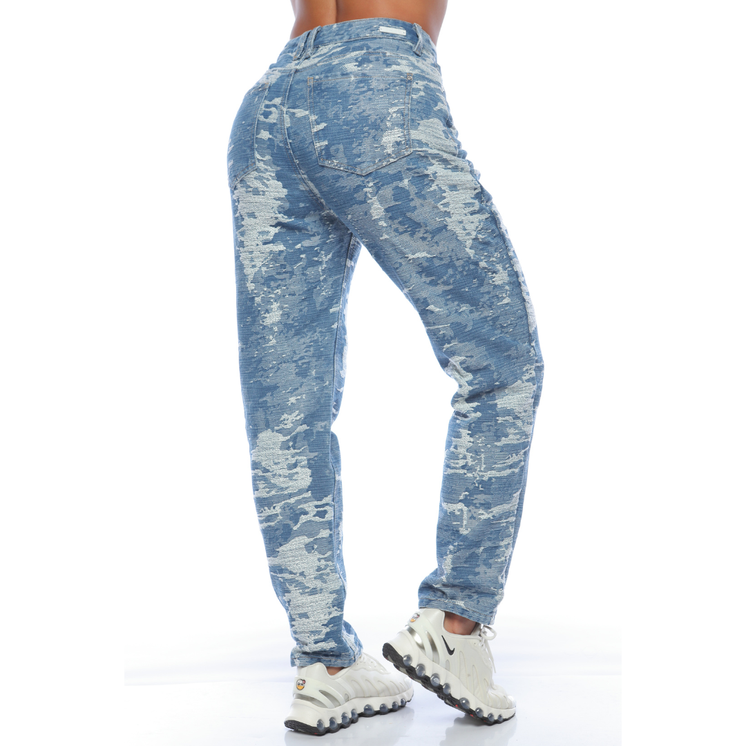 Jean mom fit tejido jacquard - Ref:10953