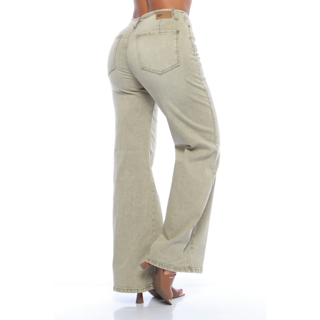 Pantalón wide leg verde - Ref:11021