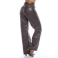 Wide leg en tencel encerado café - Ref:10993